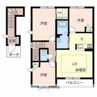 シャーメゾン福田 B【201号室】の間取り
