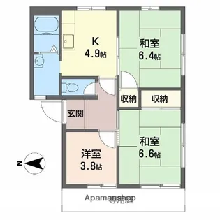 グリーンハイツ白浜【1階】の間取り