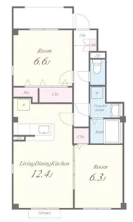 ユートピー・エイト南【1階】の間取り