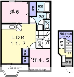 2LDKの間取り画像