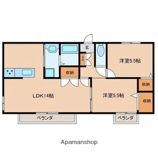 ブランドール【201号室】の間取り