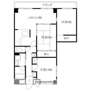 宮西パレス・壱号館【303号室】の間取り