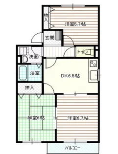 ソレイユ永良【201号室】の間取り