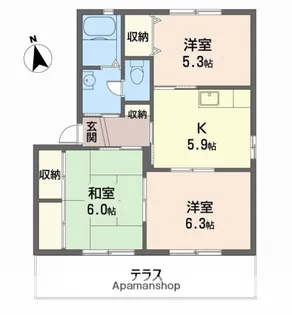 シャーメゾン高岡西 A【101号室】の間取り