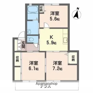 サンハイツ網干【1階】の間取り