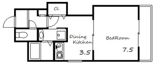 フラットフォー【403号室号室】の間取り