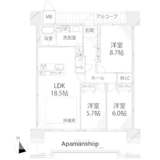 パレ・ロワイヤル英賀保駅前【203号室】の間取り