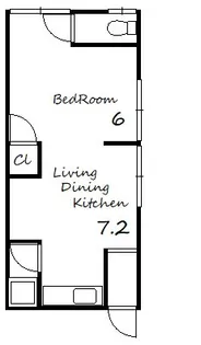 植木野ハウス B棟【8号室号室】の間取り