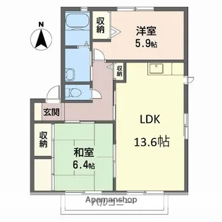 メゾンアルネ【201号室】の間取り