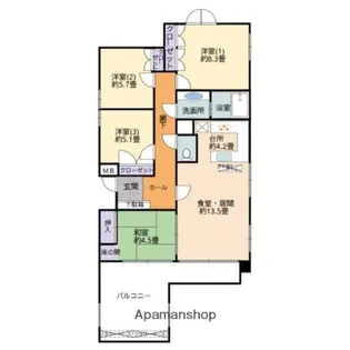 リブレ北新在家【501号室】の間取り