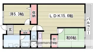 姫路西スカイハイツ【106号室】の間取り