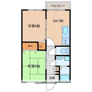 エストハイツ【1階】の間取り