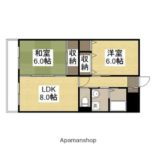 龍野中村コーポ【203号室】の間取り