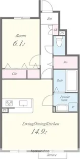 ラインハイト【1階】の間取り