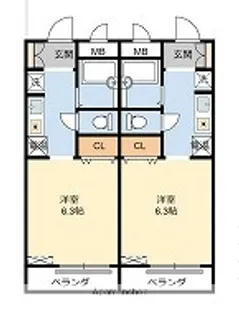 アミスタ花北【1階】の間取り