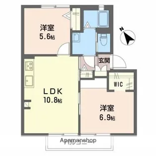 メゾンソレイユ B【202号室】の間取り