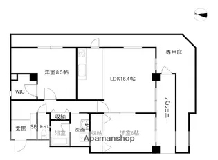 ポルトドールしかま【101号室】の間取り