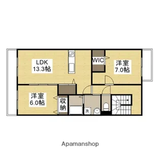 2LDKの間取り画像
