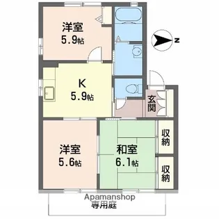 チェリーウエル C【103号室】の間取り