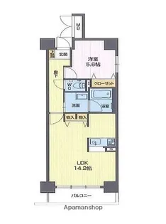 TKD北条口【402号室】の間取り