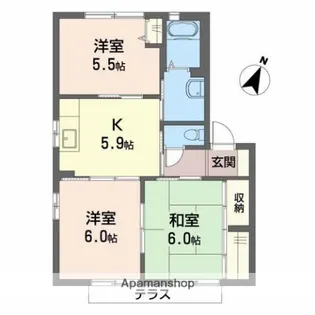 シャーメゾン さくら坂 B【1階】の間取り