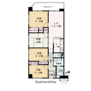 リバード東今宿【401号室】の間取り