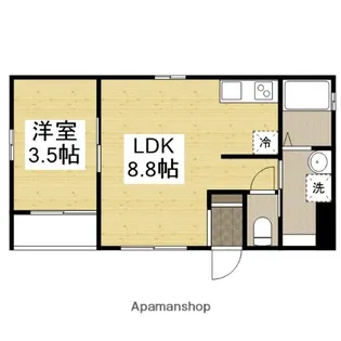 パレ シェーヌ デ クールⅢ【101号室】の間取り