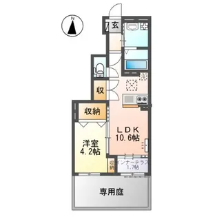 オーヴェスト カーサ【1階】の間取り