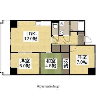 アルコ・ラ・カーサ佃町Ⅱ【7階】の間取り