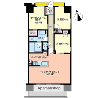 ウエリス姫路【12階】の間取り