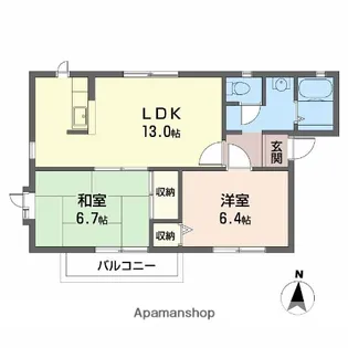 ディアス青山 B【201号室】の間取り