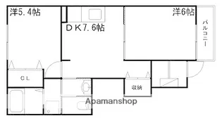 グレイスフル・ヴィラⅠ【102号室】の間取り