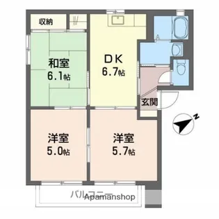 バリュージュ今在家 A【2階】の間取り
