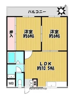 グリーンビレッジ書写【203号室】の間取り
