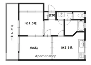 北山マンション【2F東号室】の間取り