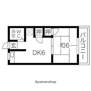 ユニハイツ田村Ⅱ【105号室】の間取り