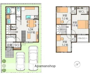 兵庫県姫路市飾磨区加茂【一戸建】の間取り