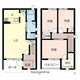 シャーメゾン上野田 B【3号室】の間取り
