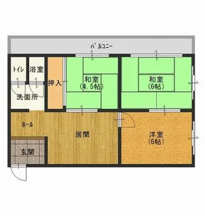 上月ハイツ【1-D号室】の間取り