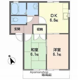 フレグランス竹ヶ端【102号室】の間取り