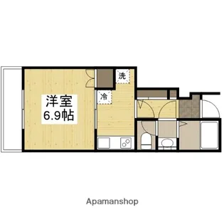 ピース北河原町 A棟【102号室】の間取り