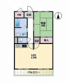 アイビーコート【2-B号室】の間取り