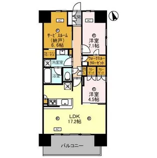 ウエリス姫路 507号室【5階】の間取り