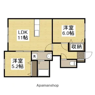 トラミッドヴィラ花田【1階】の間取り