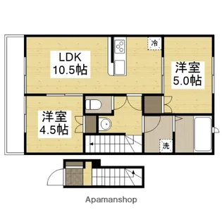 2LDKの間取り画像