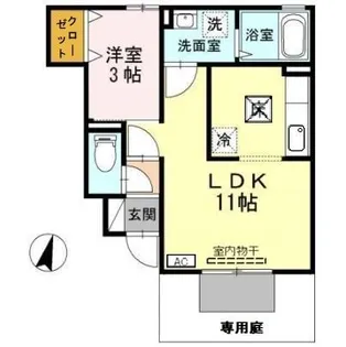 ドミールブラシェ北天満【1階】の間取り