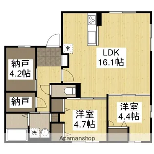 クレールメゾン【1階】の間取り