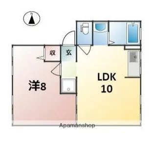 エステートピア・ルンビニーB【102号室】の間取り