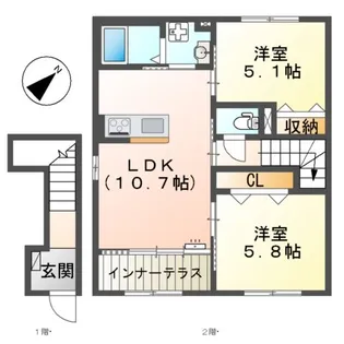 仮)龍野町アパート【2階】の間取り