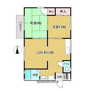 エムハイツA棟【201号室】の間取り